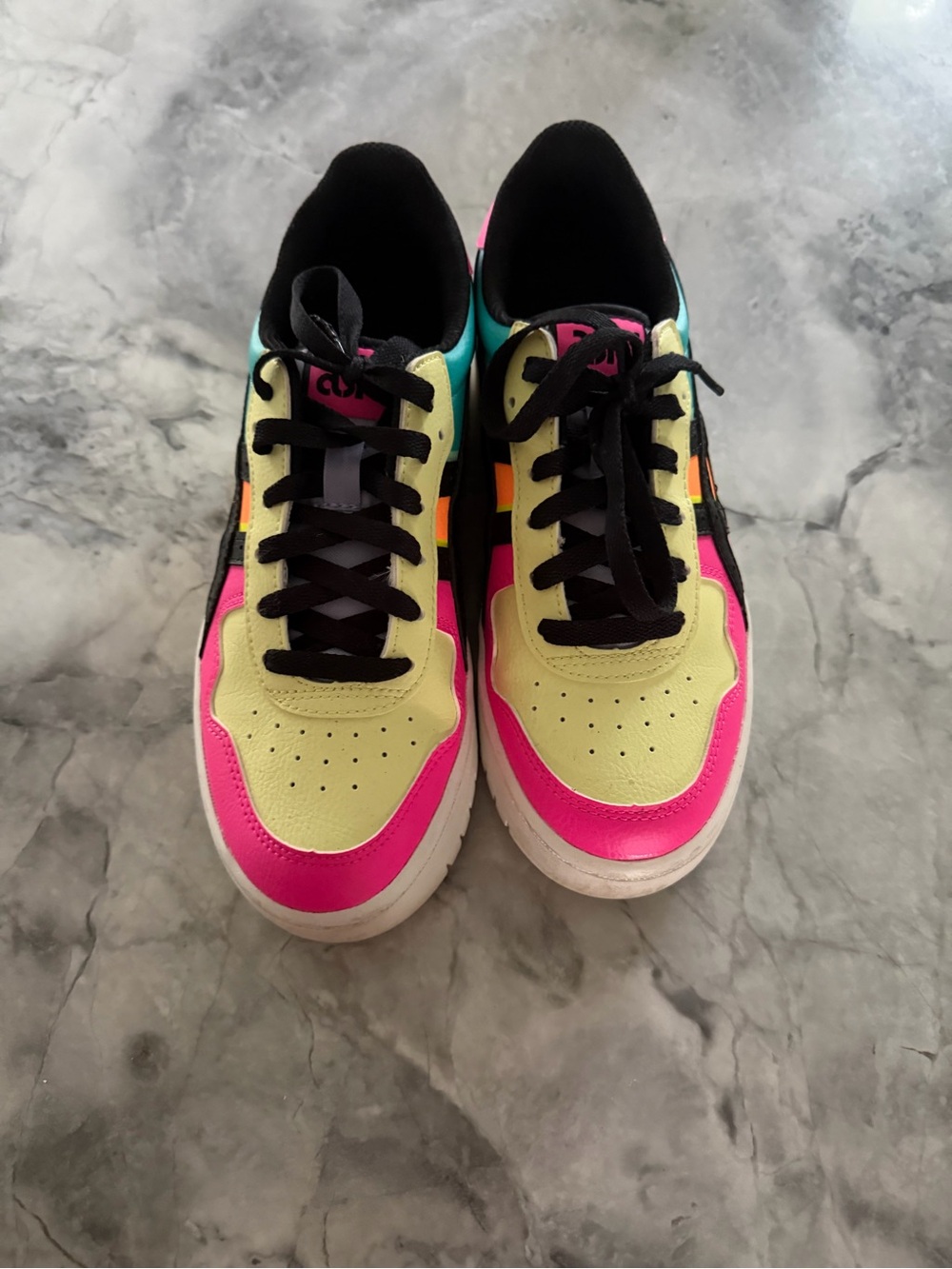 Asics Neon Yellow Pink Black Multi Athletic Sneakers